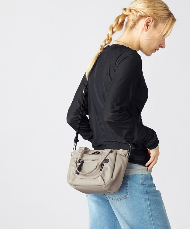 LA BAGAGERIE 【MONICA】ラウンド2WAYミニトートバッグ ライトグレー