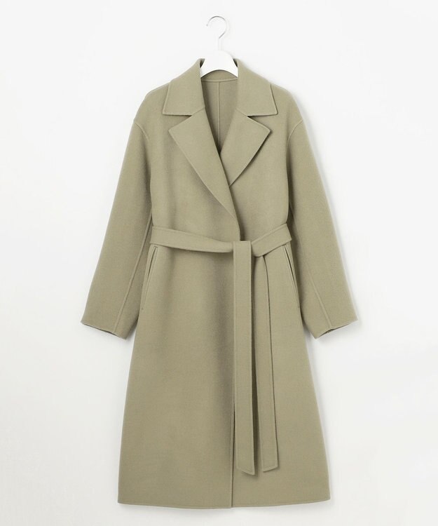 23区 S 【R(アール)】ウールメルトンリバー ロング ラップコート カーキ系