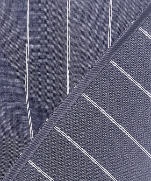 J.PRESS LADIES 【洗える】キュプラローン ストライプ ブラウス ネイビー系1