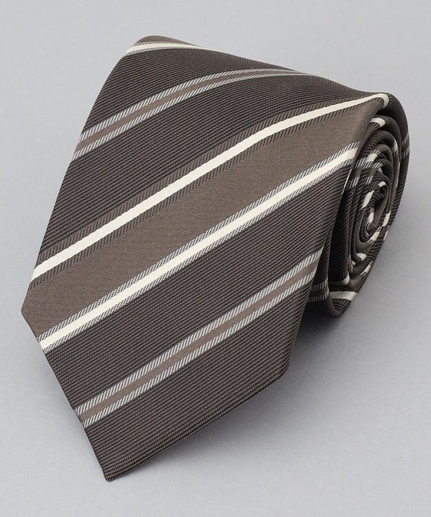 GOTAIRIKU GOTAIRIKU別注【日本製】シルク ネクタイ_ストライプ ブラウン系1