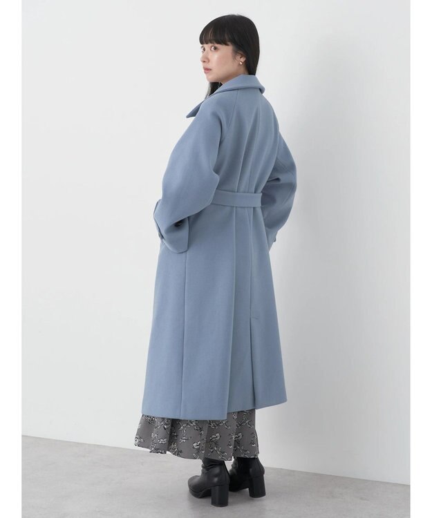 earth music&ecology ２ｗａｙカラーロングコート Blue