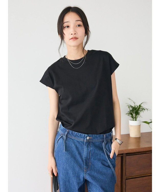 CRAFT STANDARD BOUTIQUE スムースフレンチスリーブプルオーバー Black