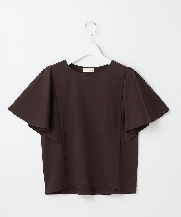 ANY SIS S 【シルクタッチさら魅せTシャツ】袖フレア プルオーバー ブラウン