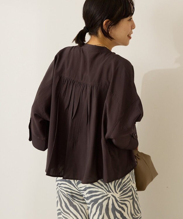 AMERICAN HOLIC 接触冷感Wポケット5分袖ショートシャツ Dark Brown