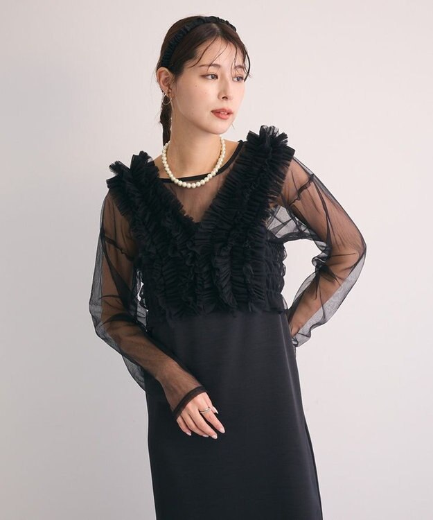 Green Parks ・Ｒａｉｌｍｅ　ＳＥＴ３点　チュールビスチェキャミワン Black