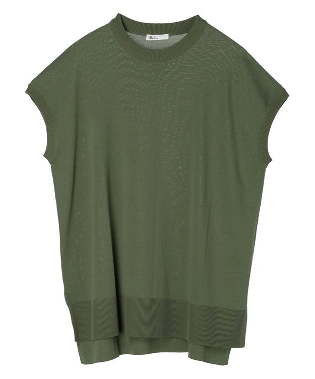 CRAFT STANDARD BOUTIQUE ＵＶカット接触冷感半袖ニットチュニック Khaki