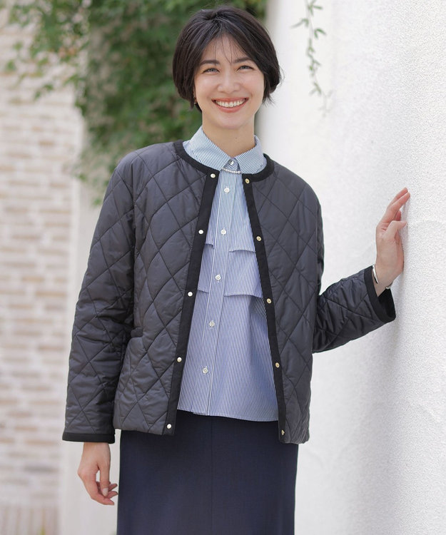 J.PRESS LADIES S 【WEB限定カラーあり】コンパクトタフタキルティング ブルゾン ブラック系