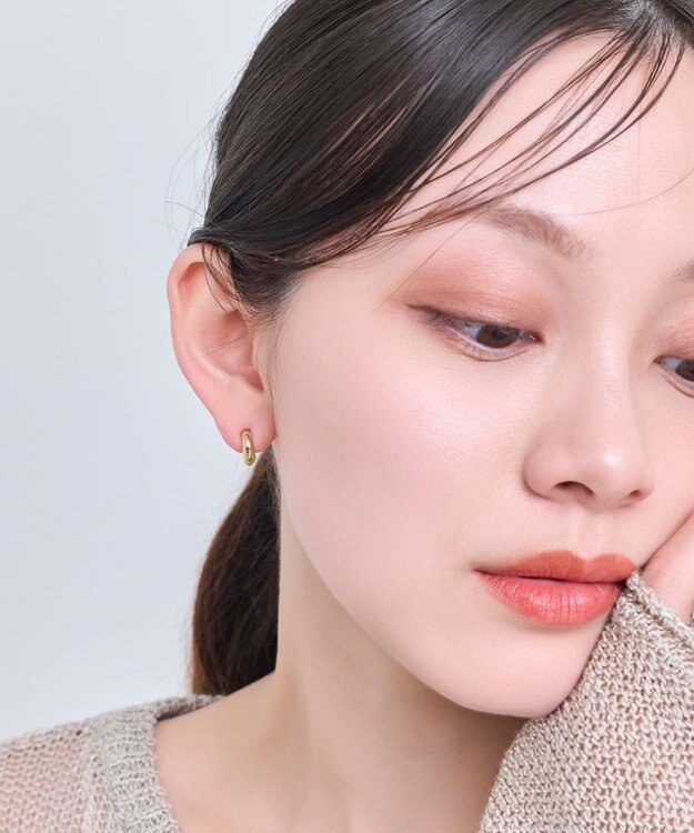 Phoebe 【金属アレルギー対応】シンプルフープスナップイヤリング　ゴールド ゴールド