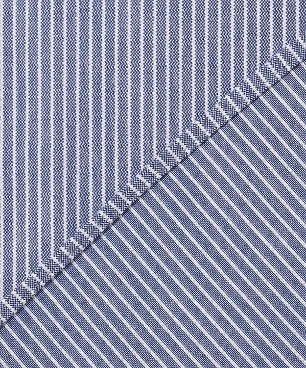 JOSEPH ABBOUD 【キングサイズ・イージーケア・ストレッチ】コンパクトジャージーヘアラインストライプ シャツ ネイビー系1