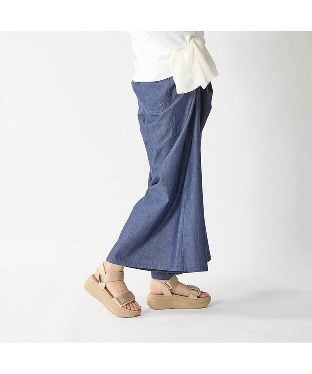 MODE ET JACOMO <noyau>厚底サテンベルクロスポーツサンダル ベージュ