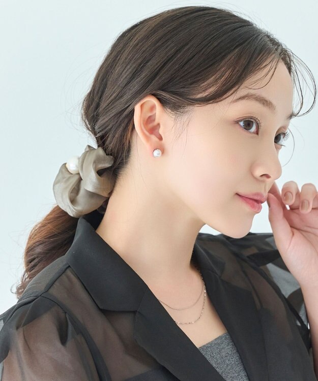 Phoebe ボリューミーシアーシュシュ　グレー/パール/大ぶり グレー