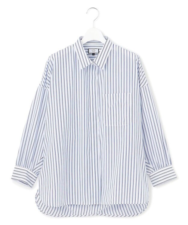 J.PRESS YORK STREET 【WOMEN】コットンタイプライター ドレープシャツ ブルー系2