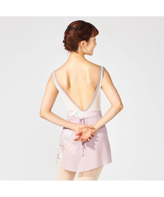 Chacott 【MAY NAGAHISA】ノースリーブレオタード グレイッシュローズプリント