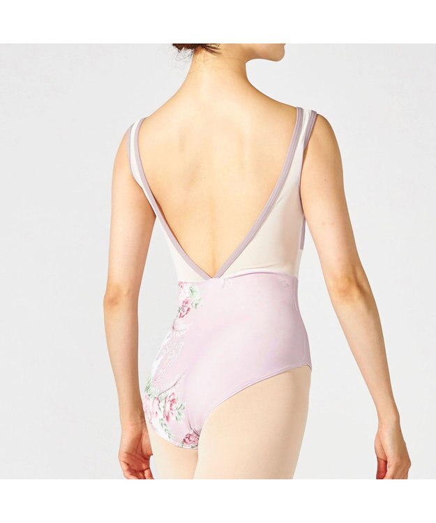 Chacott 【MAY NAGAHISA】ノースリーブレオタード グレイッシュローズプリント