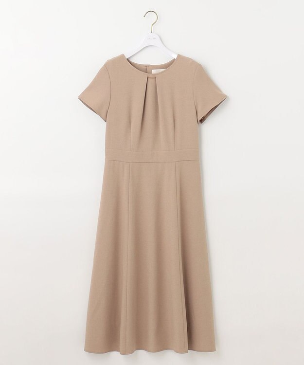 ANY SIS 【WEB・一部店舗限定】リネンライクポリエステル ワンピース モカ