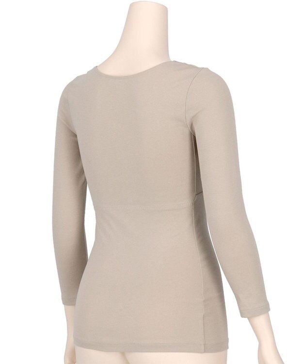 Wing カップ付きあったかインナー オーガニックコットン混(身生地部) ムレにくい 【綿の贅沢 オーガニック】 8分袖 長袖 秋 冬 ET4833 ウイング／ワコール ベージュ