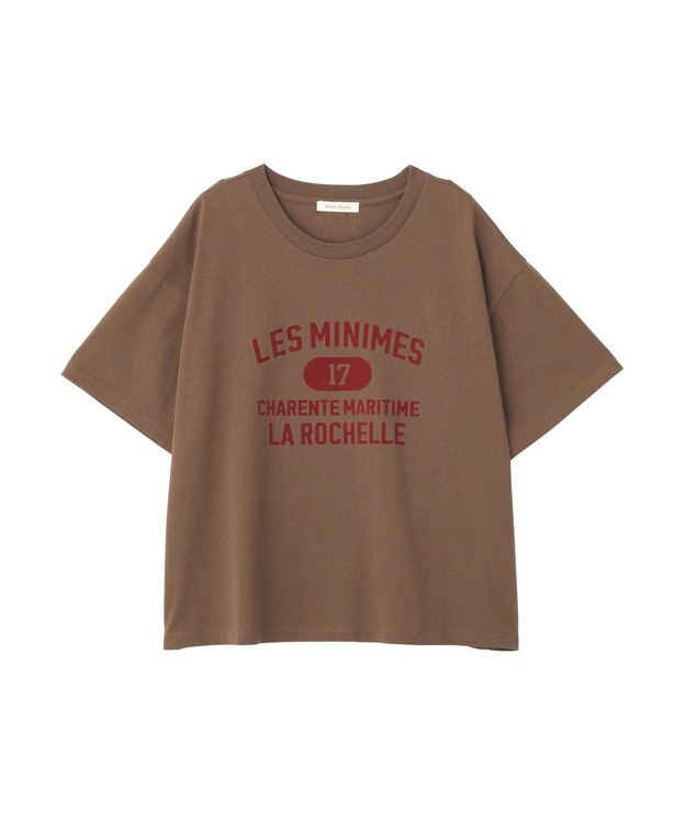 Green Parks 汗染み防止ボックスロゴＴシャツ Brown