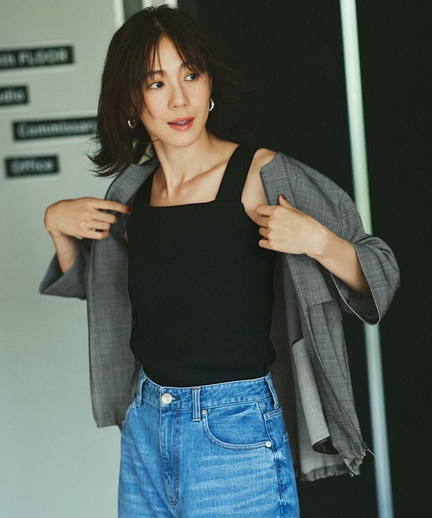 ICB L 【UVカット・洗える】ウール2WAYストレッチ ノーカラーブルゾン 無地柄系