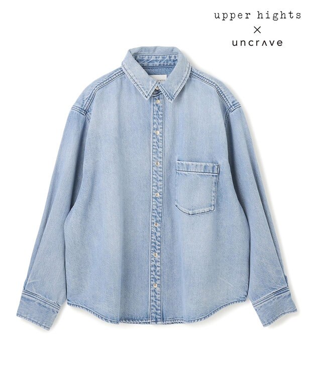 uncrave 【upper hights × uncrave】THE SENSE uncrave デニムシャツ フェザースカイブルー