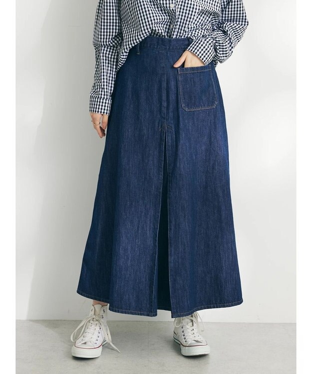 CRAFT STANDARD BOUTIQUE Ａライン４ＷＡＹデニムスカート Dark Indigo