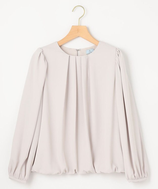 組曲 L 【WEB限定】ジョーゼットシフォン パフスリーブブラウス ピンクグレージュ系