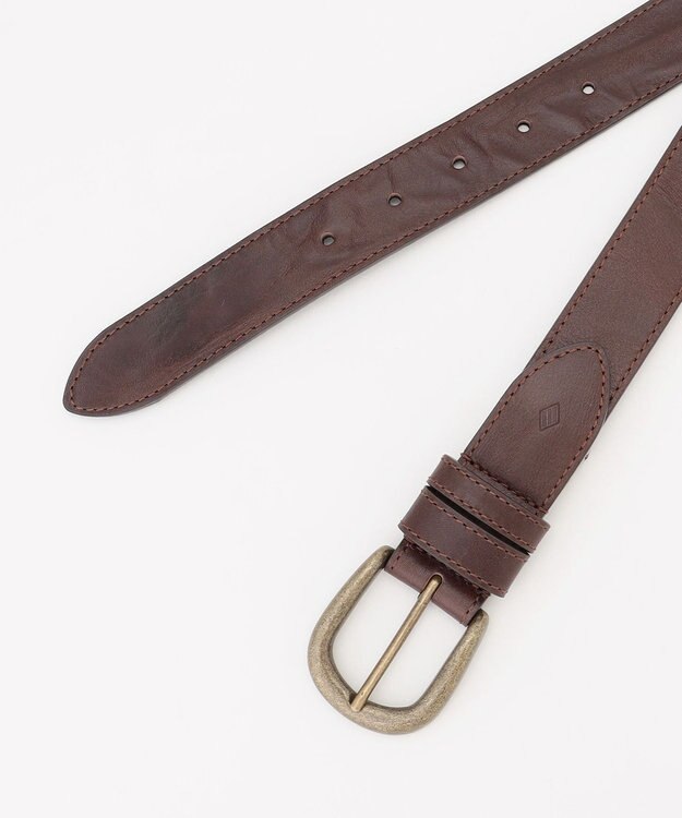 JOSEPH ABBOUD 【日本製】ディナオイルスクイーズ ベルト ダークブラウン系