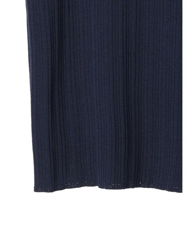 earth music&ecology ショルダーボタンリブニットプルオーバー Dark Navy