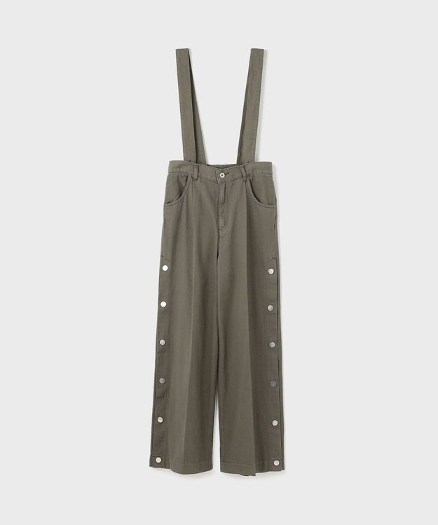 GRACE CONTINENTAL サスペンダーデニムパンツ カーキ