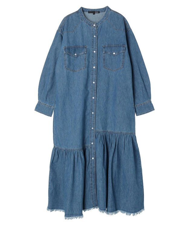 Green Parks ・ＳＵＧＡＲ　ＳＰＯＯＮ　デニムウエスタンワンピース Light Indigo