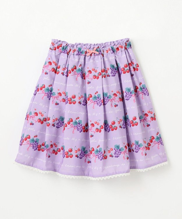 ANY KIDS 総柄フルーツ スカート ラベンダー