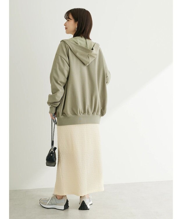 Green Parks コットンＵＳＡミニ裏毛ロングＺＩＰパーカー Khaki