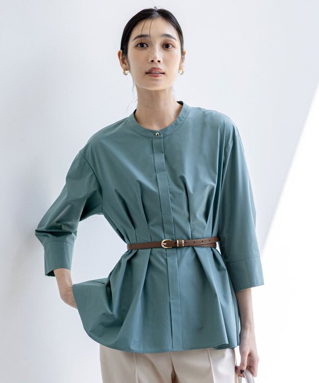 ANY SIS S ウエストタックチュニック ブラウス グリーン