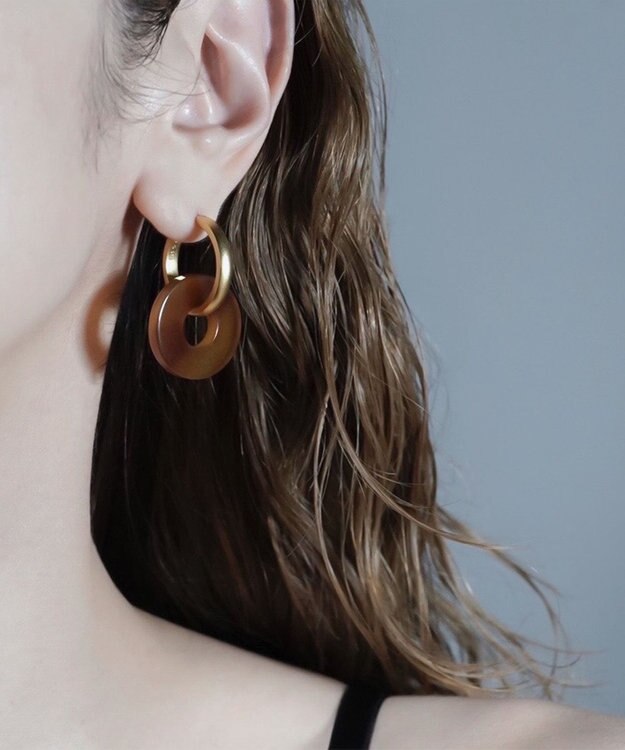 susui 【doughnut】フープピアス L (YGMAT)_片耳 ブラウン