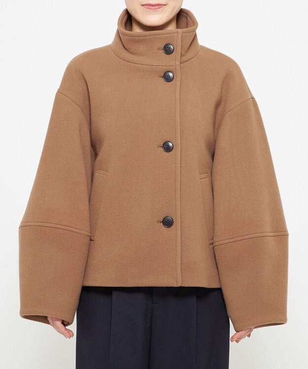 uncrave 【撥水】プルーフ メルトン スタンドネック コート（uncrave STANDARD） キャメル