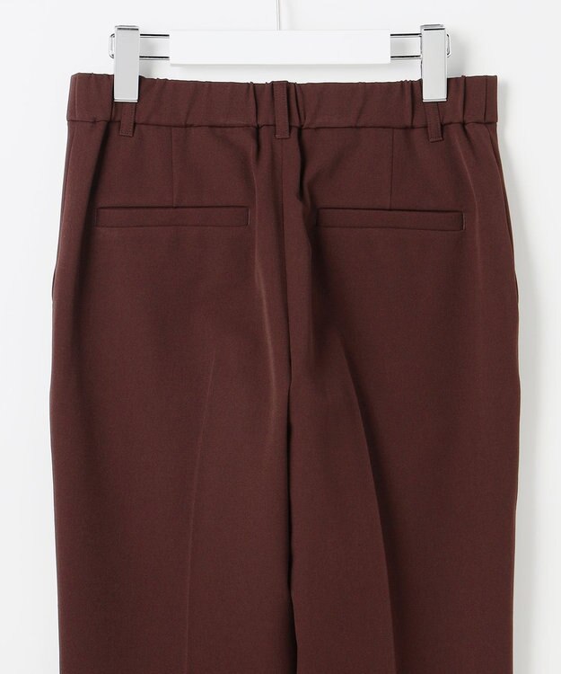 自由区 L 【19号サイズまで展開】TRギャバ裏起毛テーパード パンツ ボルドー