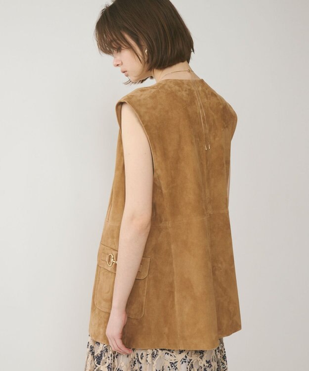 GRACE CONTINENTAL ルーズスエードジレジャケット キャメル