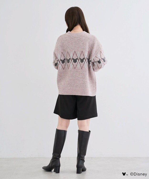 Green Parks ミッキー＆フレンズ／アーガイル柄ニット Pink
