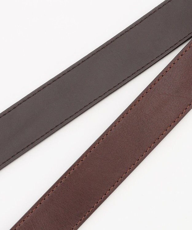 JOSEPH ABBOUD 【日本製】ディナオイルスクイーズ ベルト ダークブラウン系