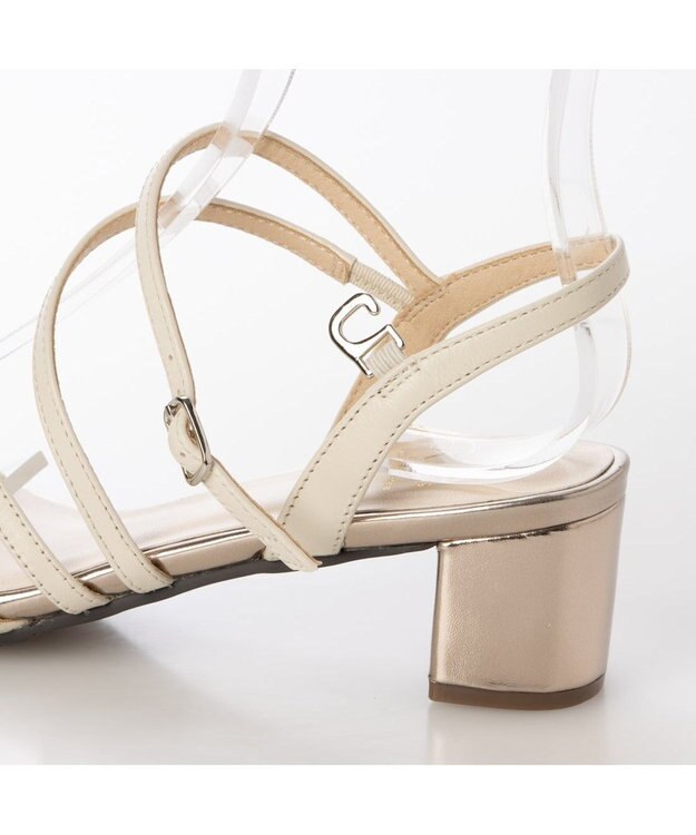 Riz raffinee <Riz raffinee>ラインストーン付きチュールストラップサンダル アイボリー