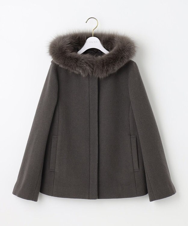 ANY SIS 【美人百花11月号掲載】2WAYスーペリアファインウールモッサ コート スレート