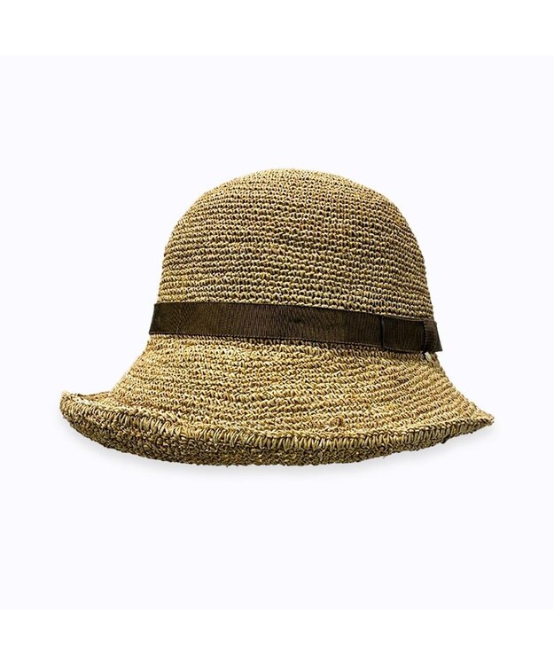 林八百吉商店 un chapeau　エッジアップラフィアハット ブラウン