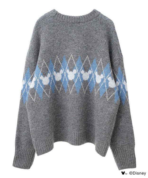 Green Parks ミッキー＆フレンズ／アーガイル柄ニット Charcoal Gray