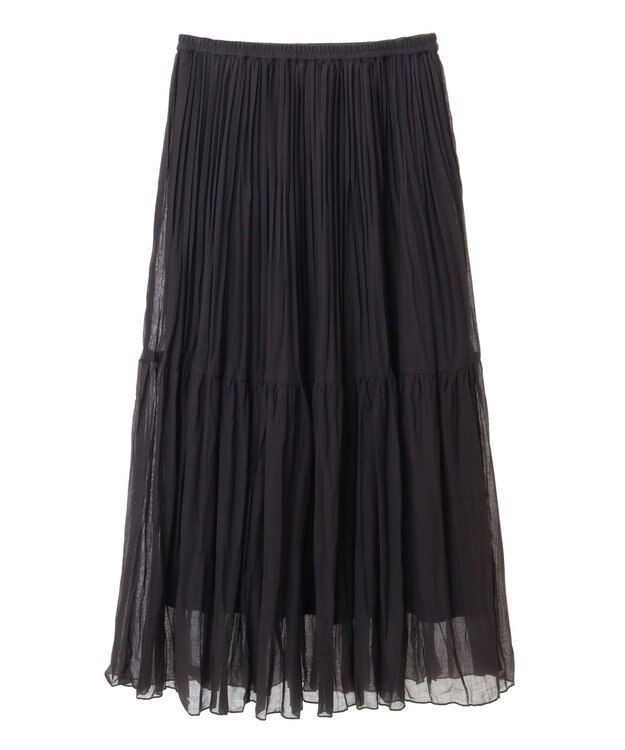 Green Parks シアープリーツボリュームスカート Charcoal Gray