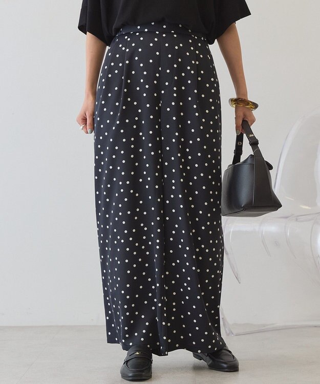 AMERICAN HOLIC ドットサテンイージーパンツ Black