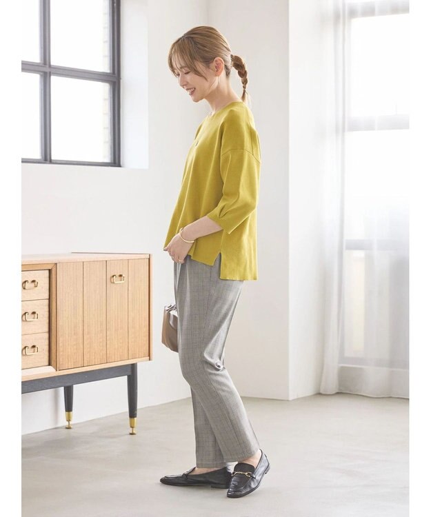 AMERICAN HOLIC ５分袖タックスリーブニットプルオーバー Mustard