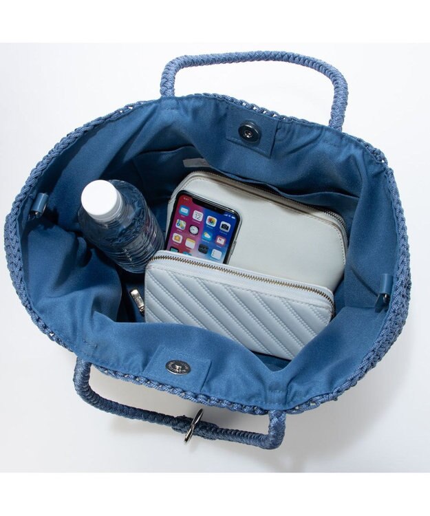 UNBILLION カシュカシュ cachecache / ベーシッククロッシェトート カゴバッグ ブルー