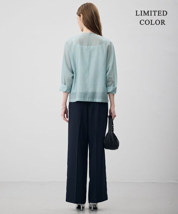 ICB L 【CLASSY.掲載・新色追加・WEB限定カラーあり】FluidBackSatin ワイドパンツ ネイビー［WEB限定］