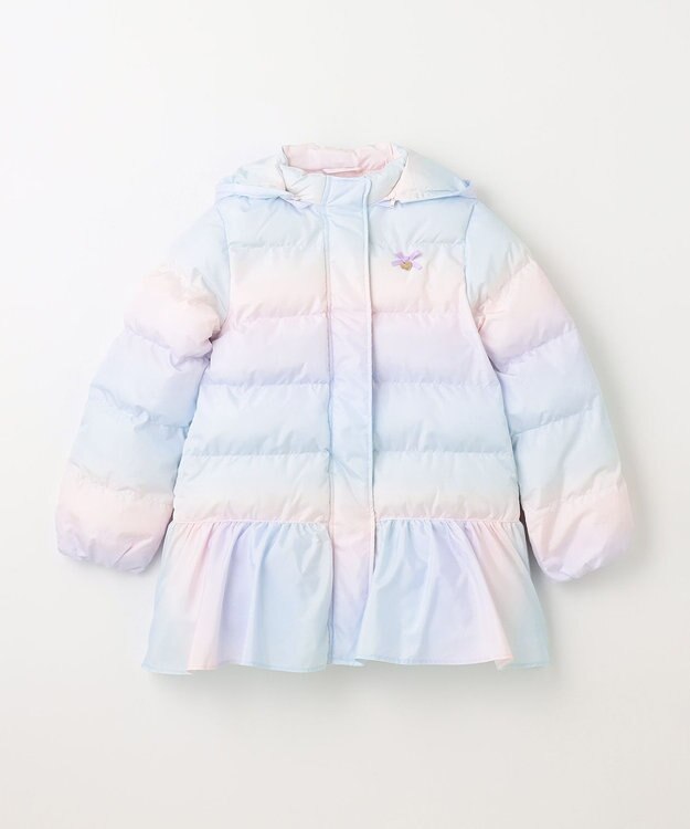 ANY KIDS 【洗濯機OK】中綿 リボン コート レインボー