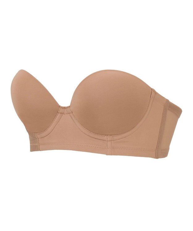 BRADELIS New York 【BRADELIS FIT】モールドストラップレスブラ ズレにくい 補正 ブラジャー  響きにくいカップ モカベージュ