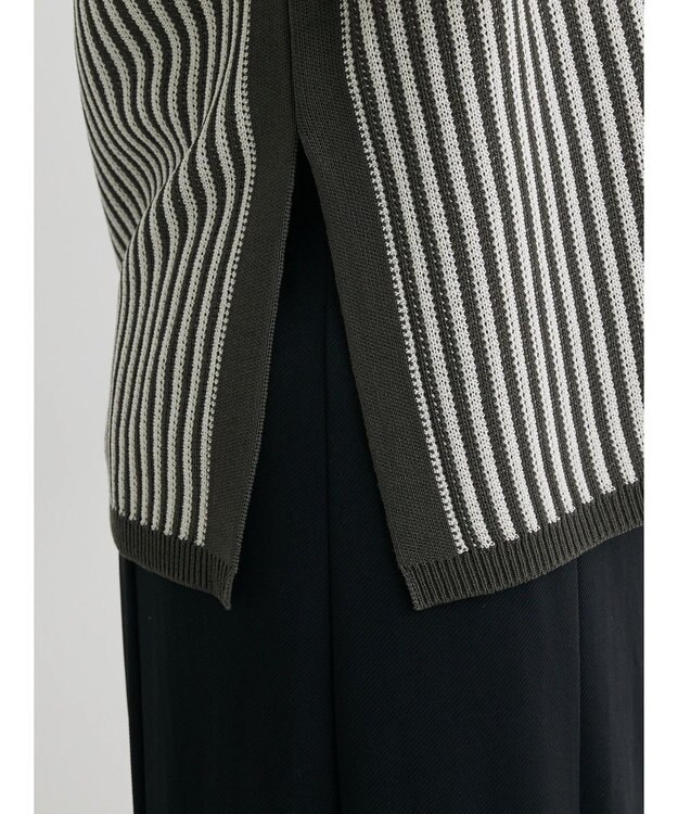 Green Parks ストライプドロストベスト Charcoal Gray